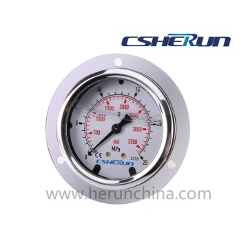 Liquid Filled Pressure Gauge with Front Flange China Manufacturer